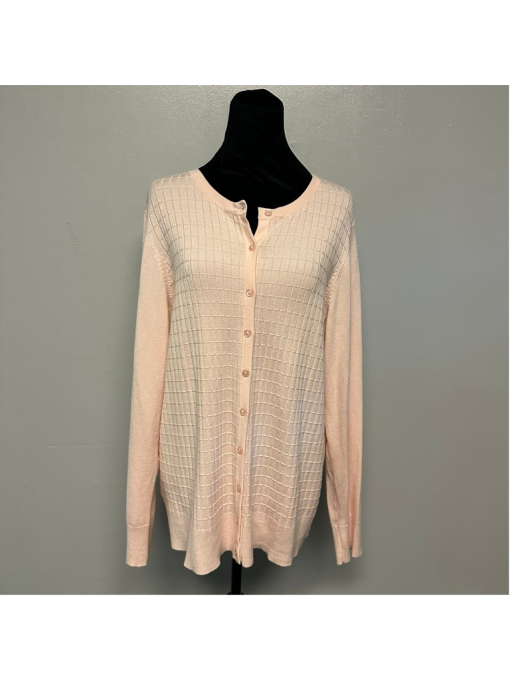 Charter Club Pink Cardigan Sweater Button Up Women’s 1X